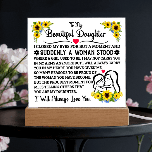 To My Daughter Square Acrylic Plaque