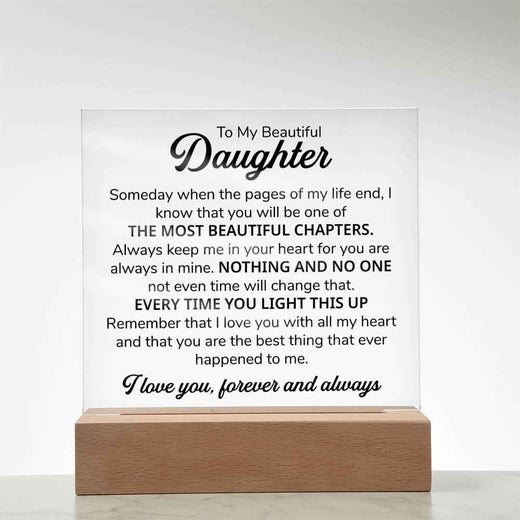 To My Daughter Chapters Square Plaque