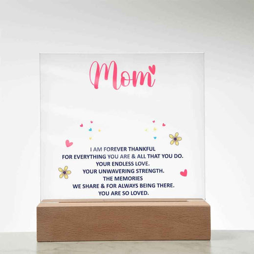 Mom I am forever thankful acrylic plaque set
