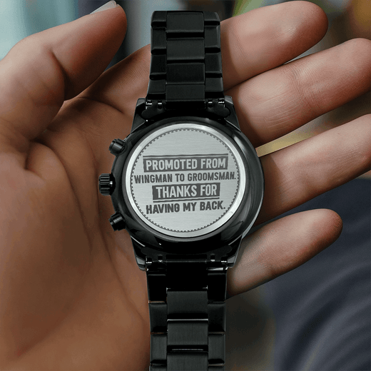 Personalized Groomsmen Watch - From Wingman to Groomsman