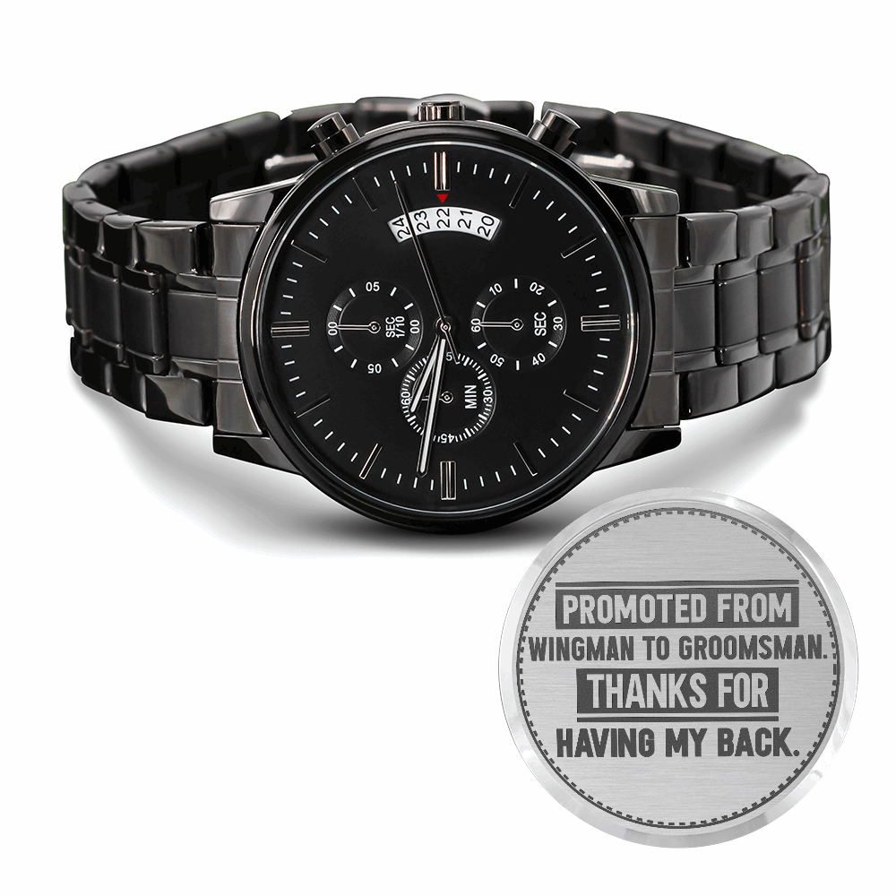 Personalized Groomsmen Watch - From Wingman to Groomsman
