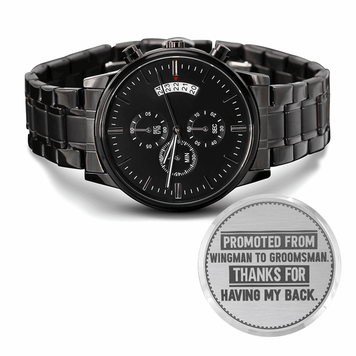 Personalized Groomsmen Watch - From Wingman to Groomsman