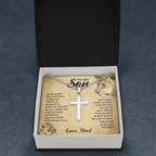Artisan Old Lion Cross Necklace Gift - A Meaningful Keepsake for Your Son