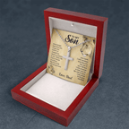 Artisan Old Lion Cross Necklace Gift - A Meaningful Keepsake for Your Son