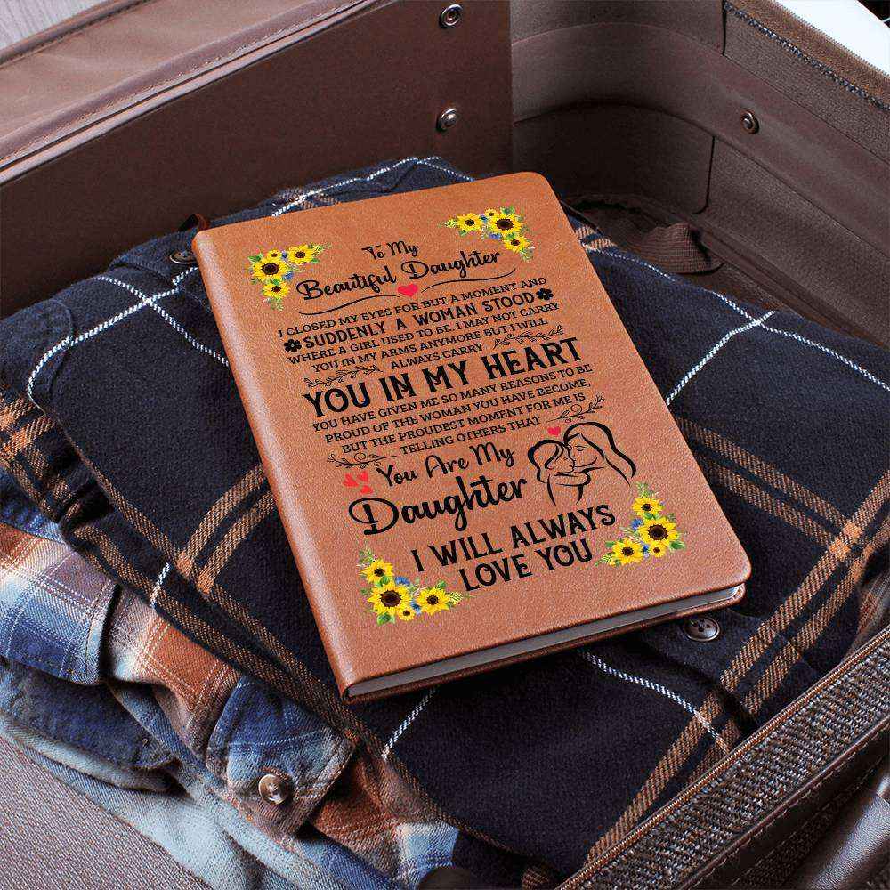 To My Daughter Proud Leather Journal
