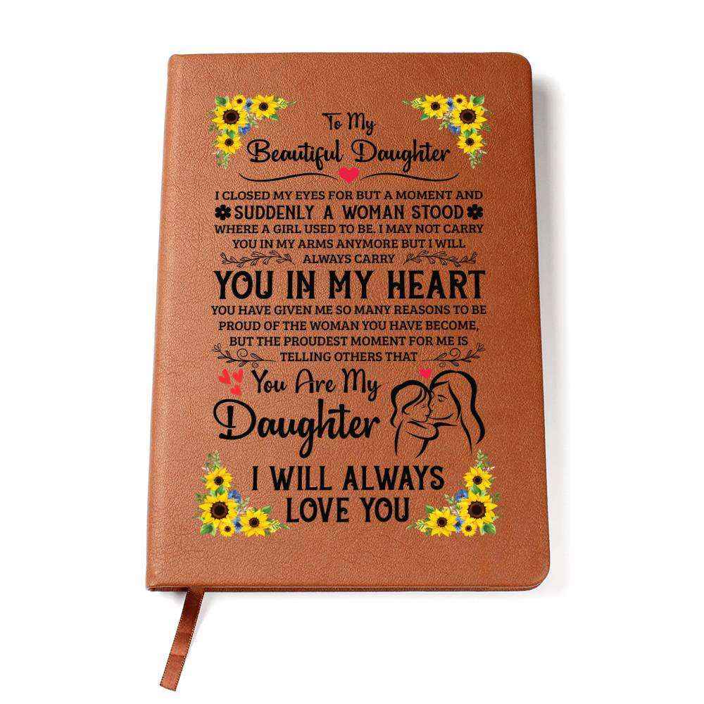 To My Daughter Proud Leather Journal