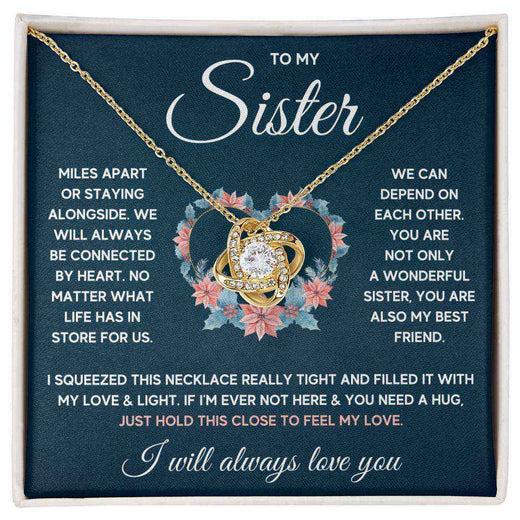 Sister Squeezed Love Knot Necklace Gift Set – A Timeless Token of Bond and Love