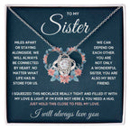 To My Sister Squeezed Love Knot Necklace Gift Set