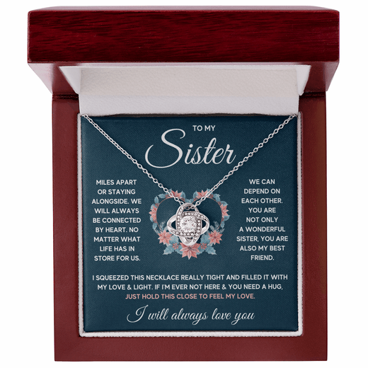 Sister Squeezed Love Knot Necklace Gift Set – A Timeless Token of Bond and Love