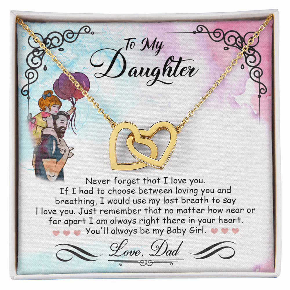 Mother Daughter Interlocking Heart Necklace - Timeless Gift for Your Baby Girl