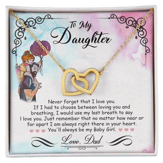Mother Daughter Interlocking Heart Necklace - Timeless Gift for Your Baby Girl
