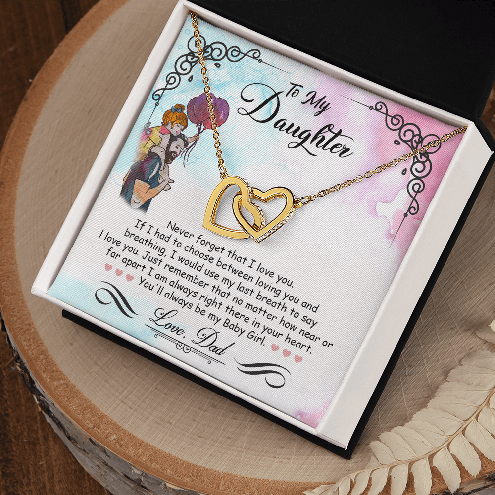 Mother Daughter Interlocking Heart Necklace - Timeless Gift for Your Baby Girl