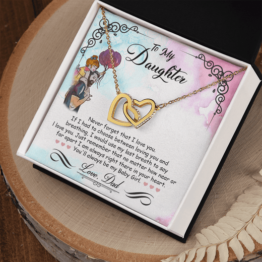Mother Daughter Interlocking Heart Necklace - Timeless Gift for Your Baby Girl