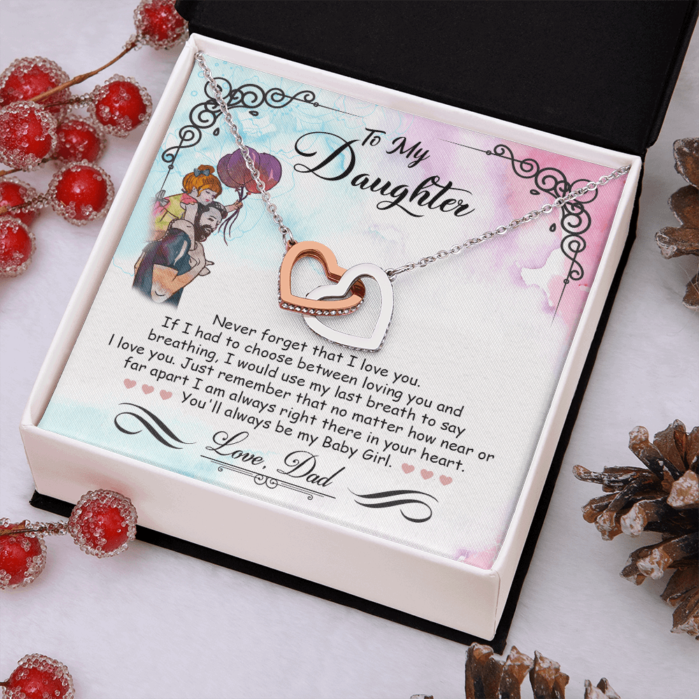 Mother Daughter Interlocking Heart Necklace - Timeless Gift for Your Baby Girl