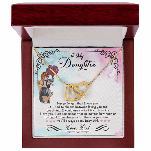 Mother Daughter Interlocking Heart Necklace - Timeless Gift for Your Baby Girl