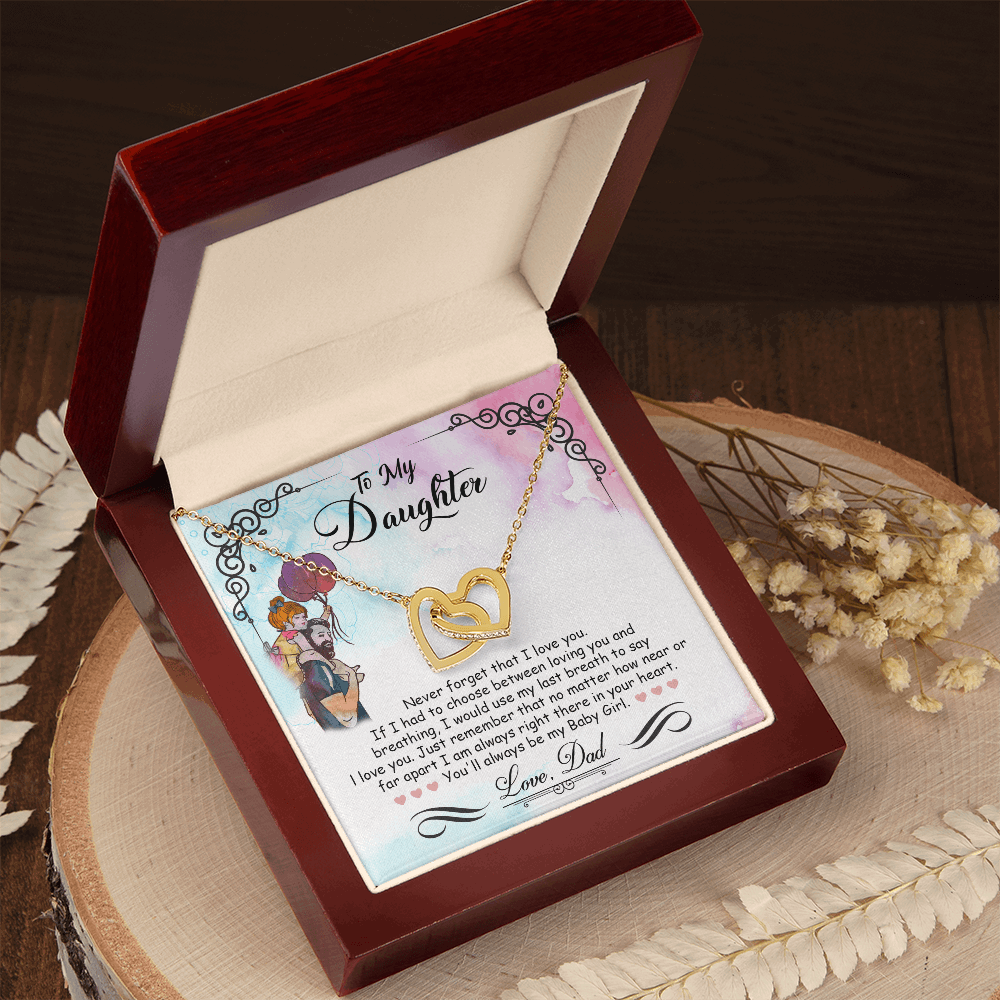 Mother Daughter Interlocking Heart Necklace - Timeless Gift for Your Baby Girl