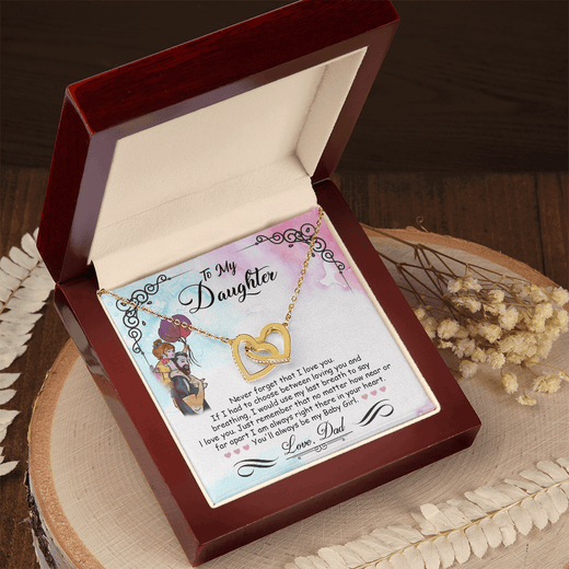 Mother Daughter Interlocking Heart Necklace - Timeless Gift for Your Baby Girl