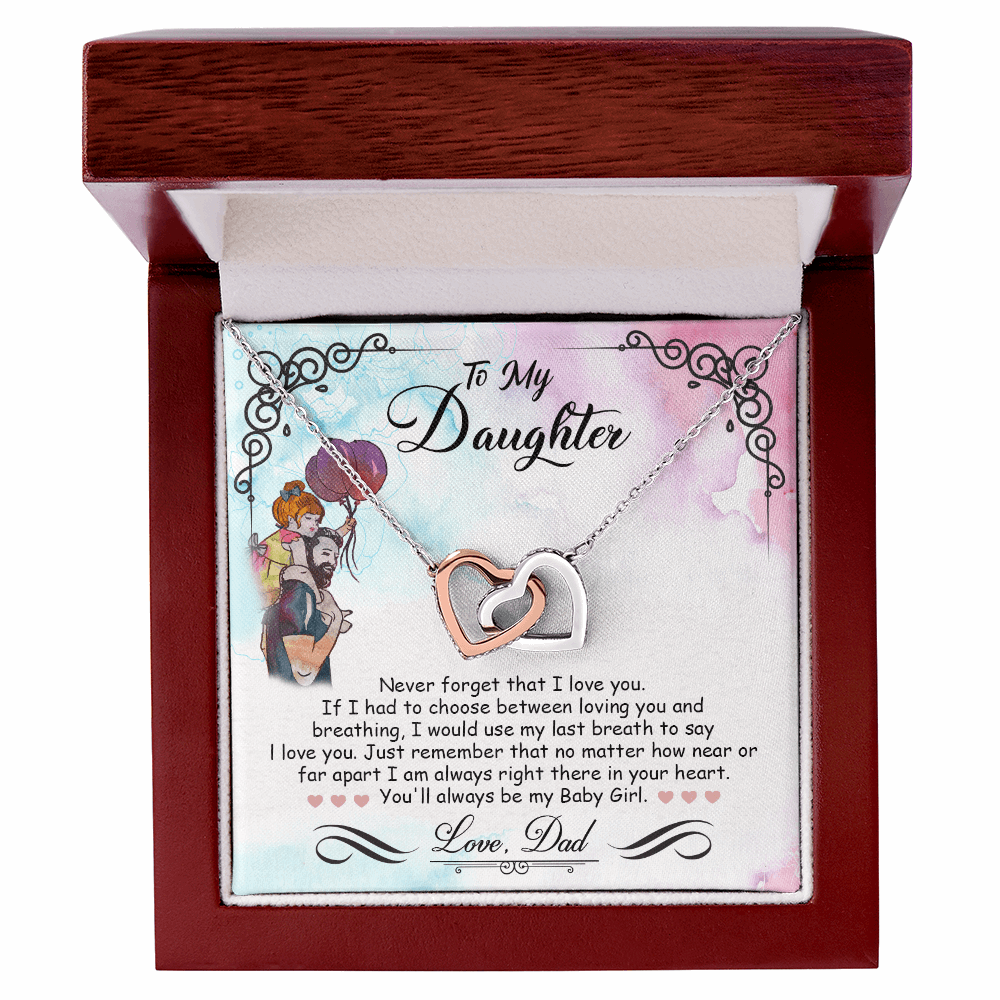 Mother Daughter Interlocking Heart Necklace - Timeless Gift for Your Baby Girl
