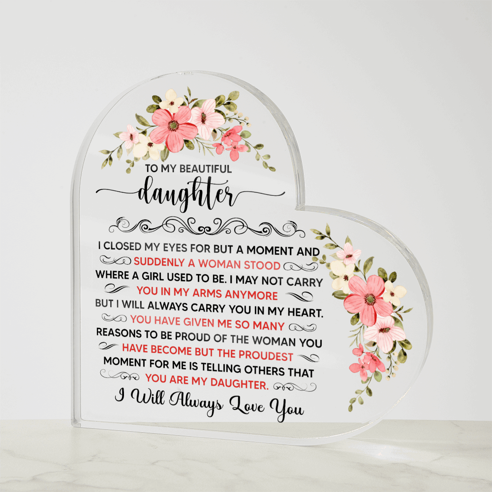 Acrylic Heart Plaque for Daughter - A Timeless Expression of Love