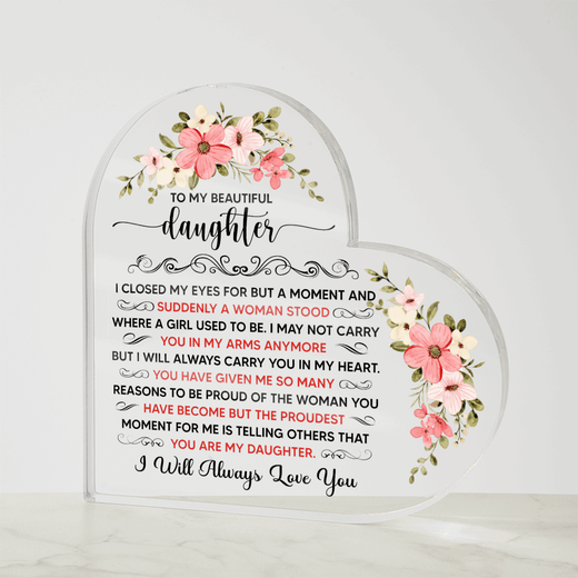 Acrylic Heart Plaque for Daughter - A Timeless Expression of Love