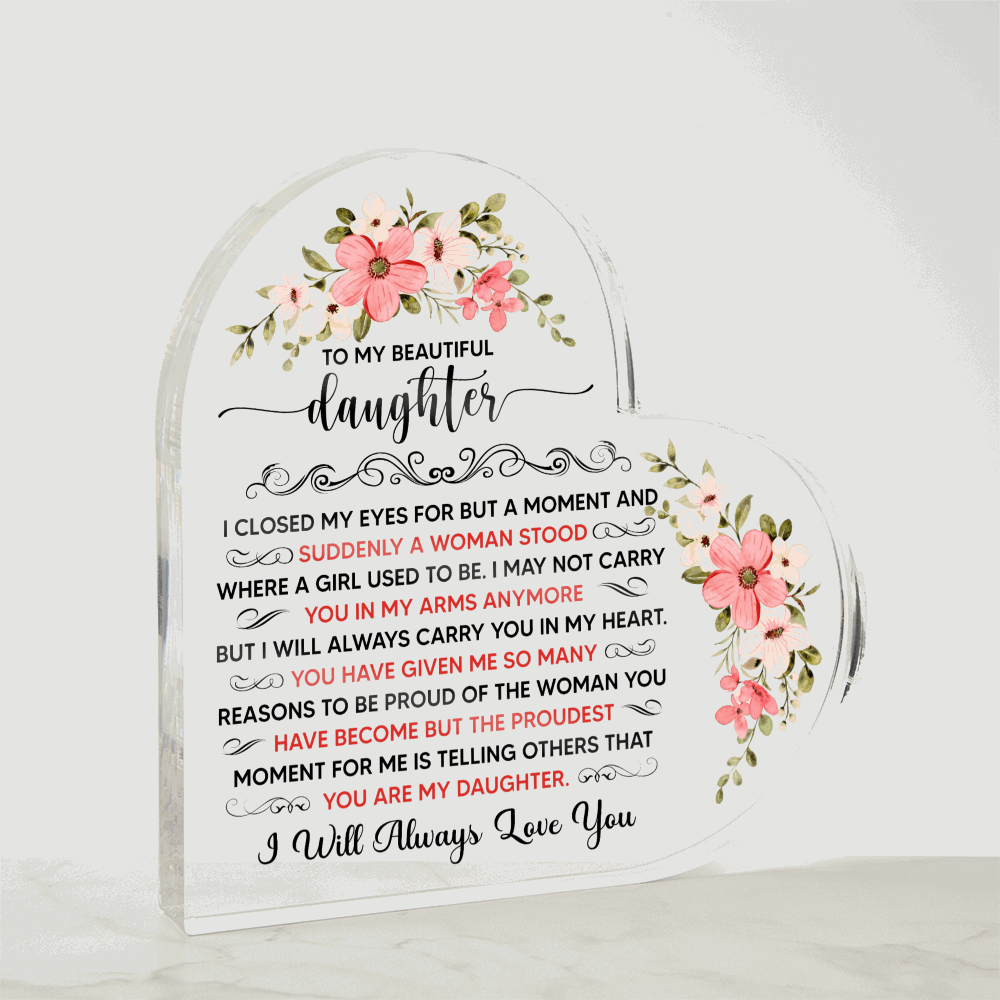 Acrylic Heart Plaque for Daughter - A Timeless Expression of Love