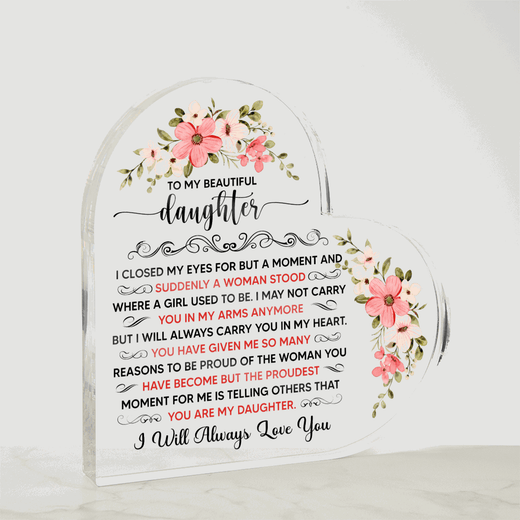 Acrylic Heart Plaque for Daughter - A Timeless Expression of Love