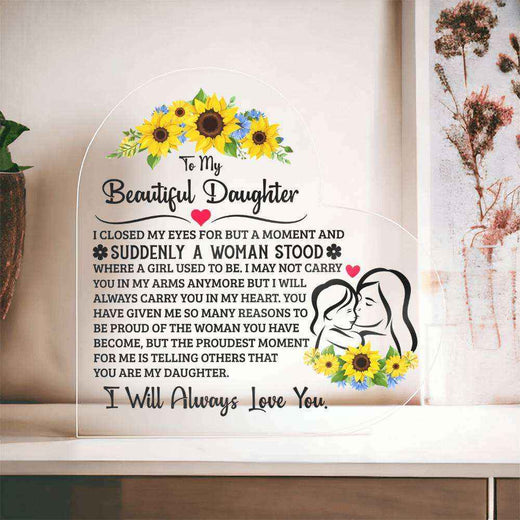 Proud Acrylic Heart Plaque for Daughter – A Cherished Gift of Love