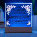 To My Beautiful Wife Square Acrylic Plaque