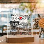 To My Daughter Lion Crown Acrylic Square Plaque