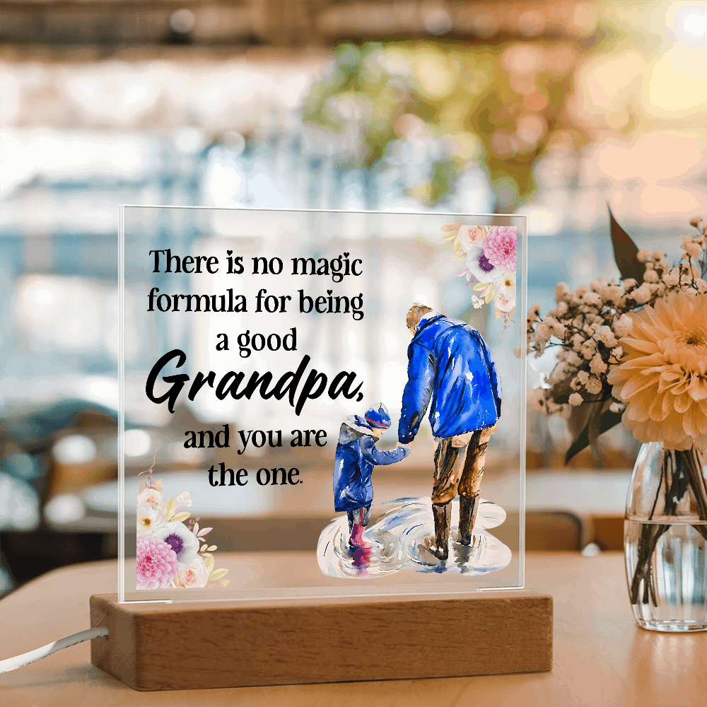 Acrylic Square Plaque for Grandpa - A Heartfelt Decorative Touch