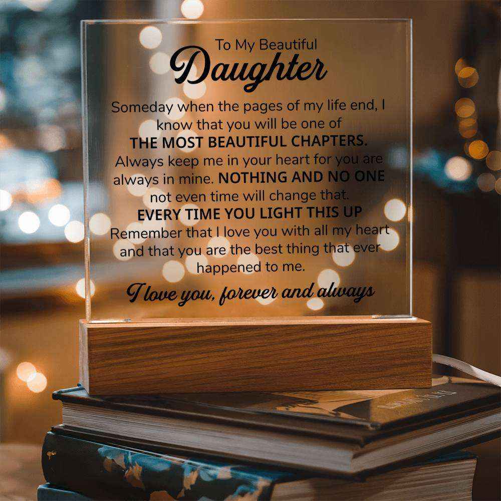 To My Daughter Chapters Square Plaque