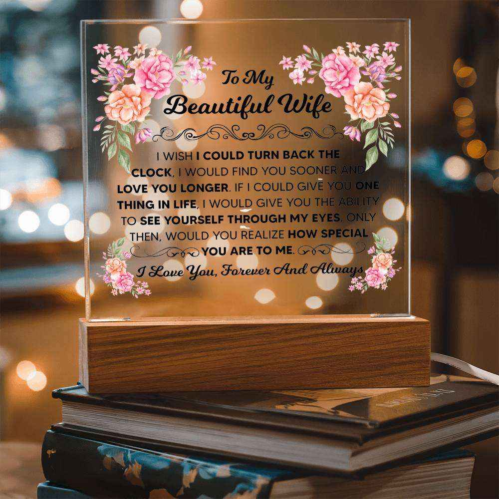 To My Beautiful Wife Square Acrylic Plaque