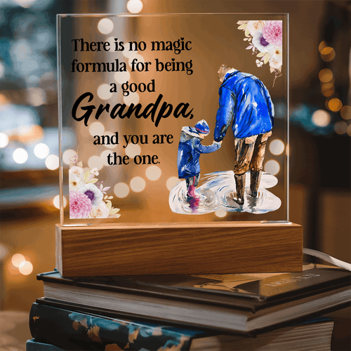 Acrylic Square Plaque for Grandpa - A Heartfelt Decorative Touch