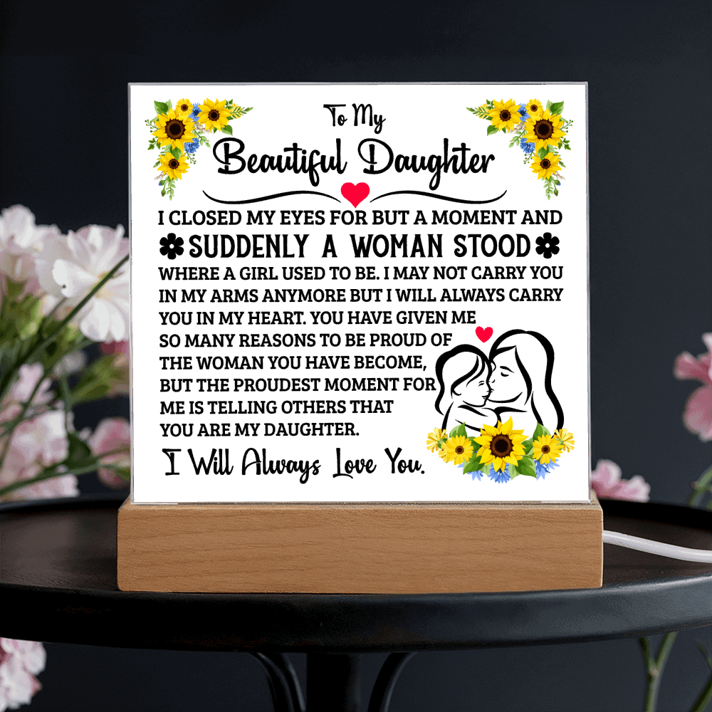 To My Daughter Square Acrylic Plaque
