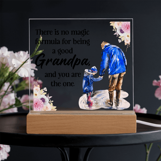Acrylic Square Plaque for Grandpa - A Heartfelt Decorative Touch