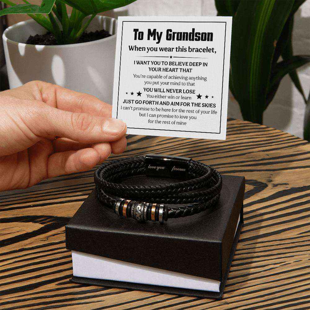 Grandson Men's Love You Forever Bracelet - A Heartfelt Gift for Every Occasion