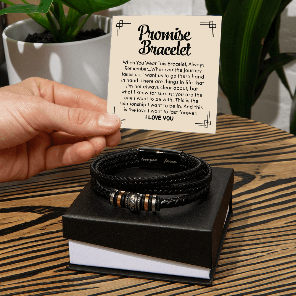 Love You Forever Bracelet for Son - Engraved Leather Gift for Him