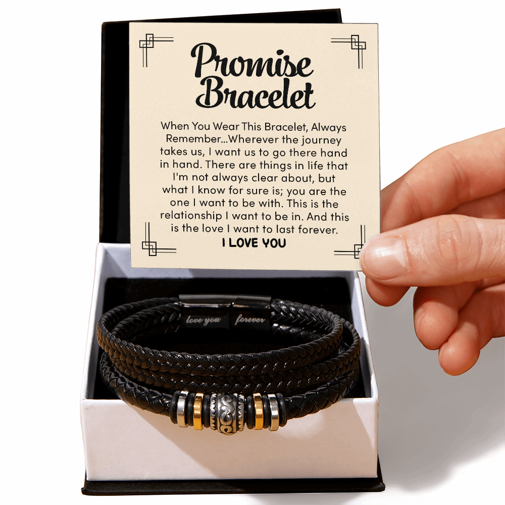 Love You Forever Bracelet for Son - Engraved Leather Gift for Him