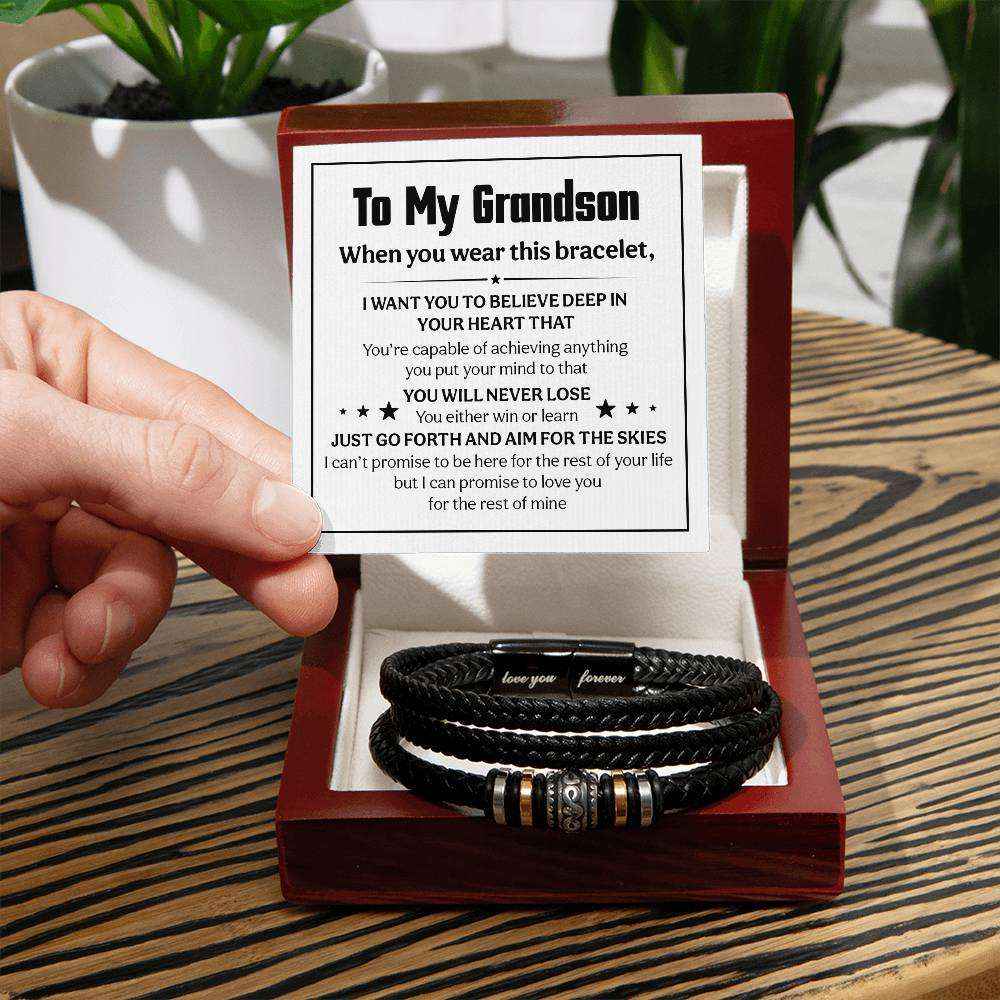Grandson Men's Love You Forever Bracelet - A Heartfelt Gift for Every Occasion