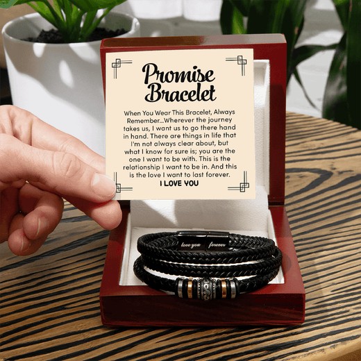 Love You Forever Bracelet for Son - Engraved Leather Gift for Him