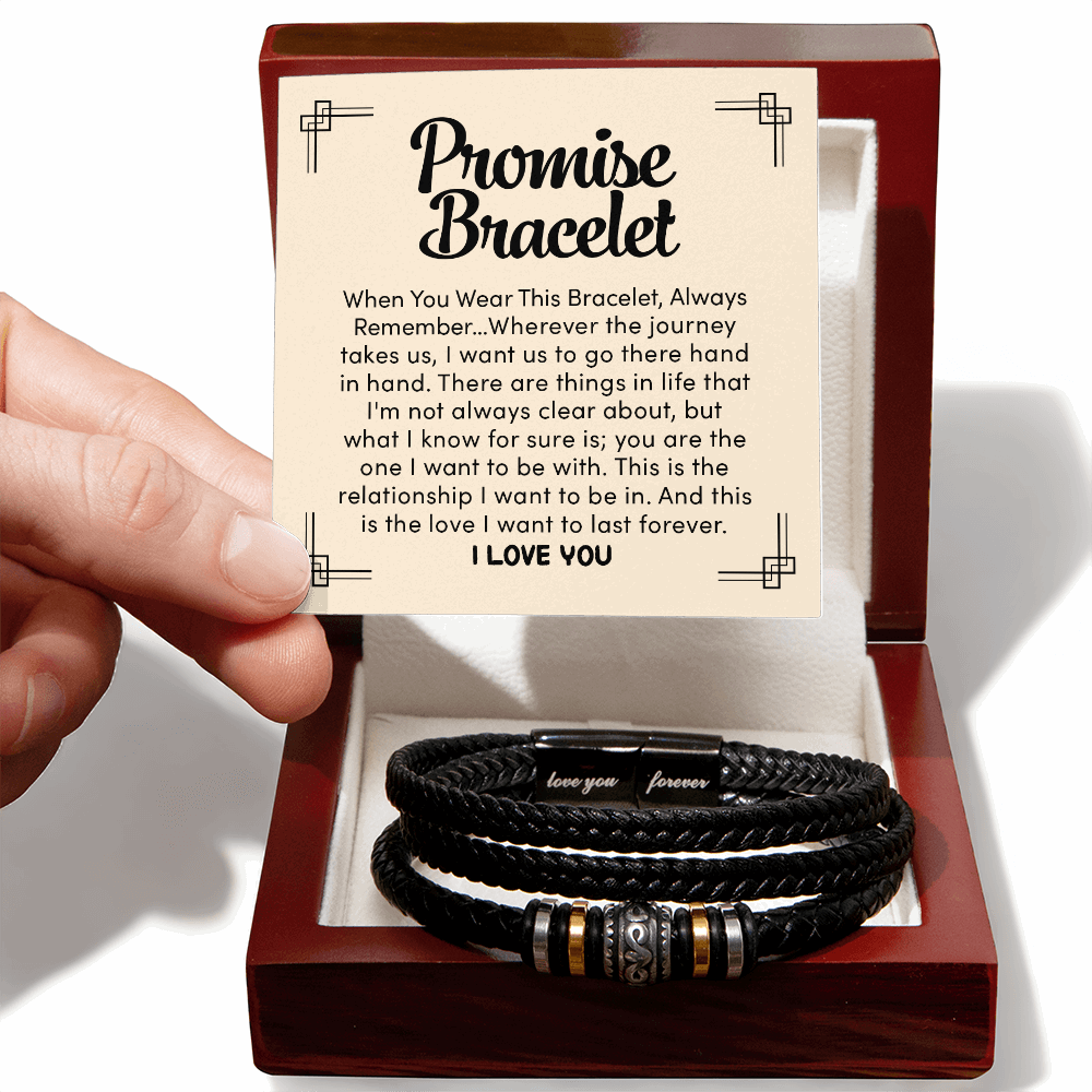 Love You Forever Bracelet for Son - Engraved Leather Gift for Him