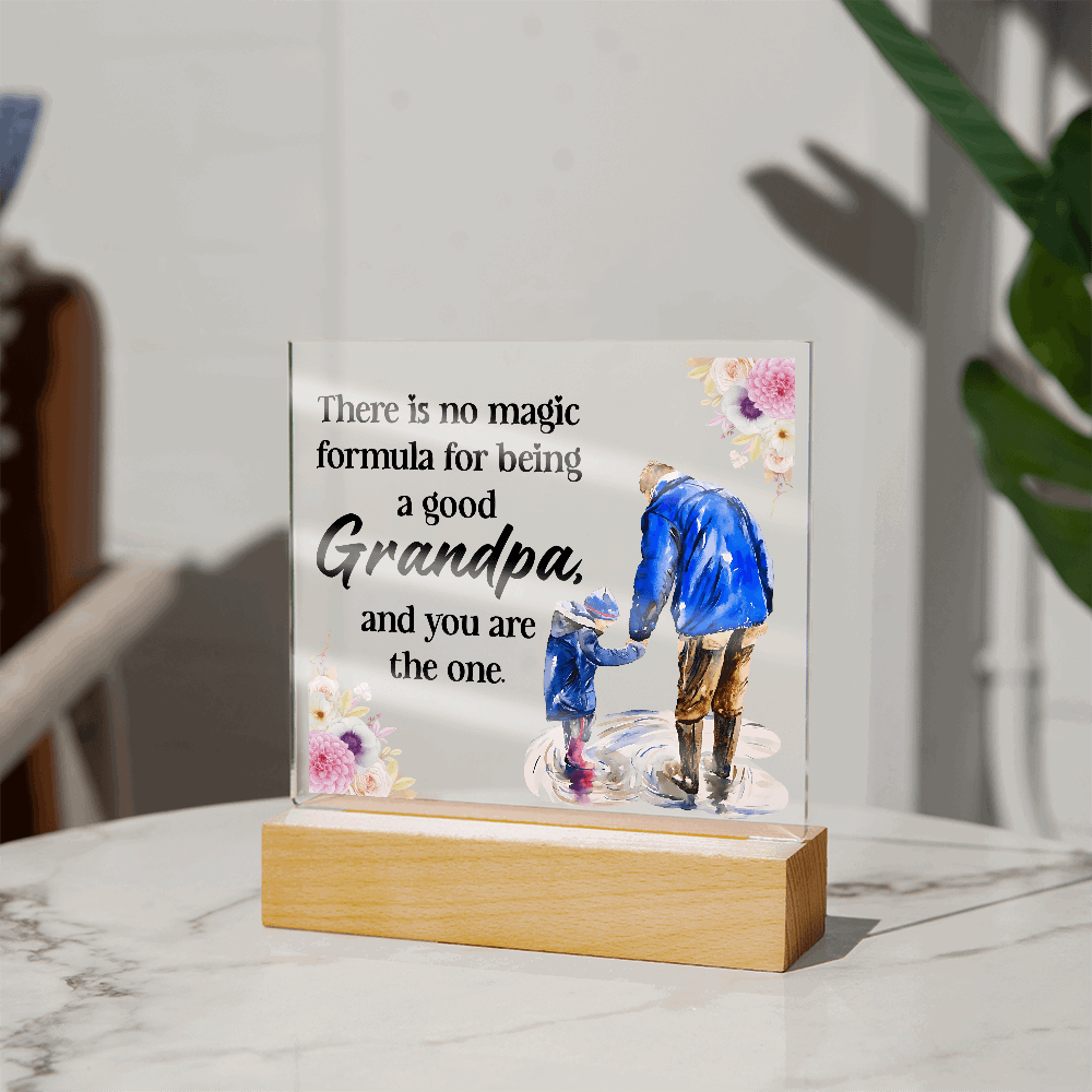 Acrylic Square Plaque for Grandpa - A Heartfelt Decorative Touch