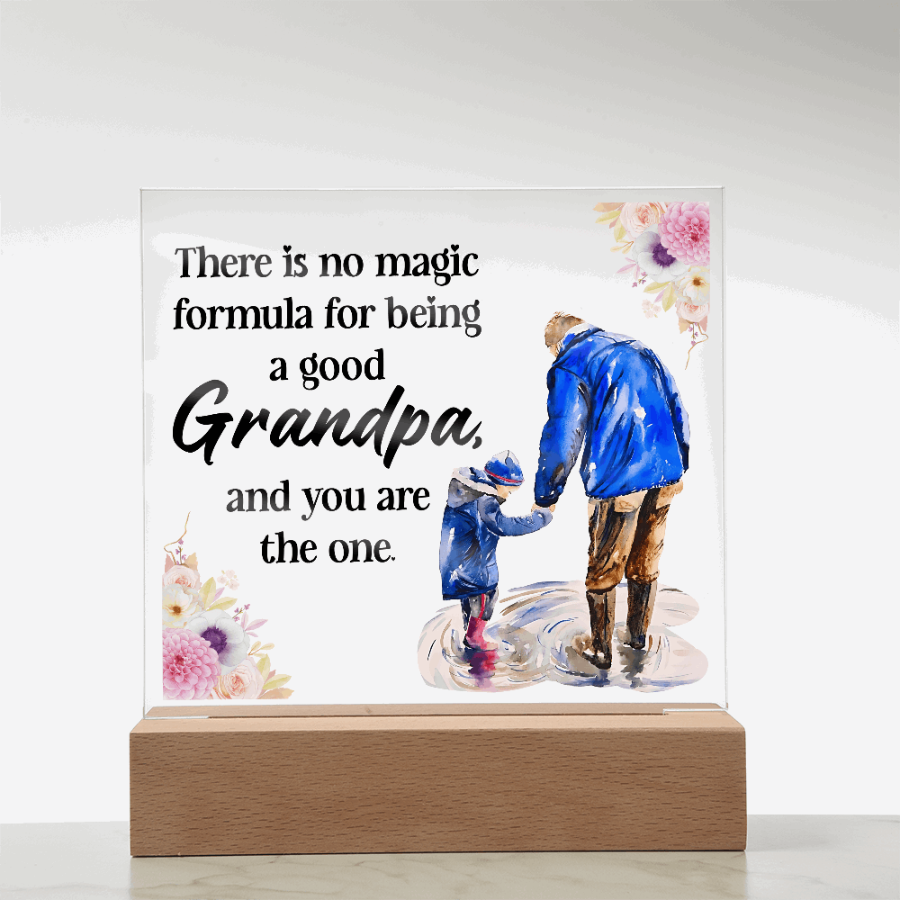 Acrylic Square Plaque for Grandpa - A Heartfelt Decorative Touch