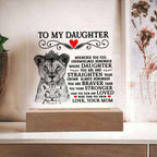 To My Daughter Lion Crown Acrylic Square Plaque