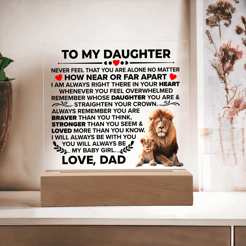 To My Daughter Braver Square Acrylic