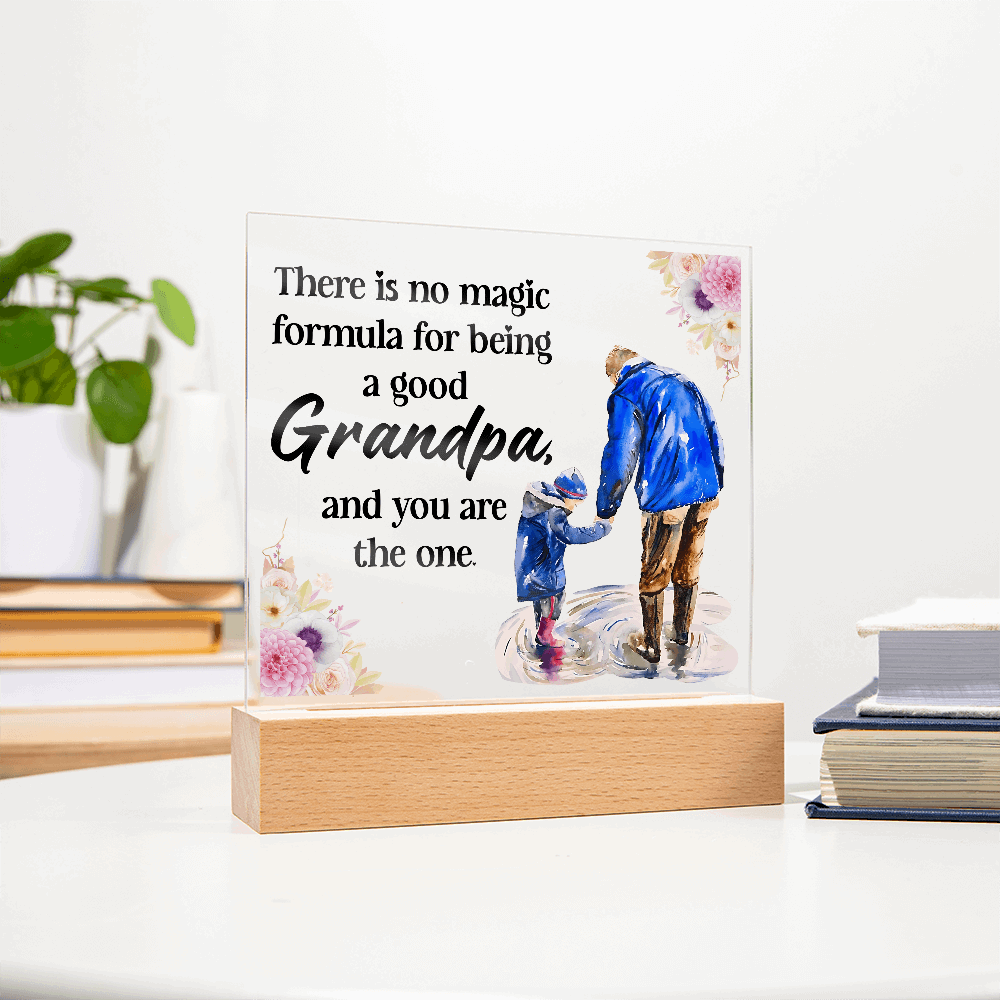Acrylic Square Plaque for Grandpa - A Heartfelt Decorative Touch