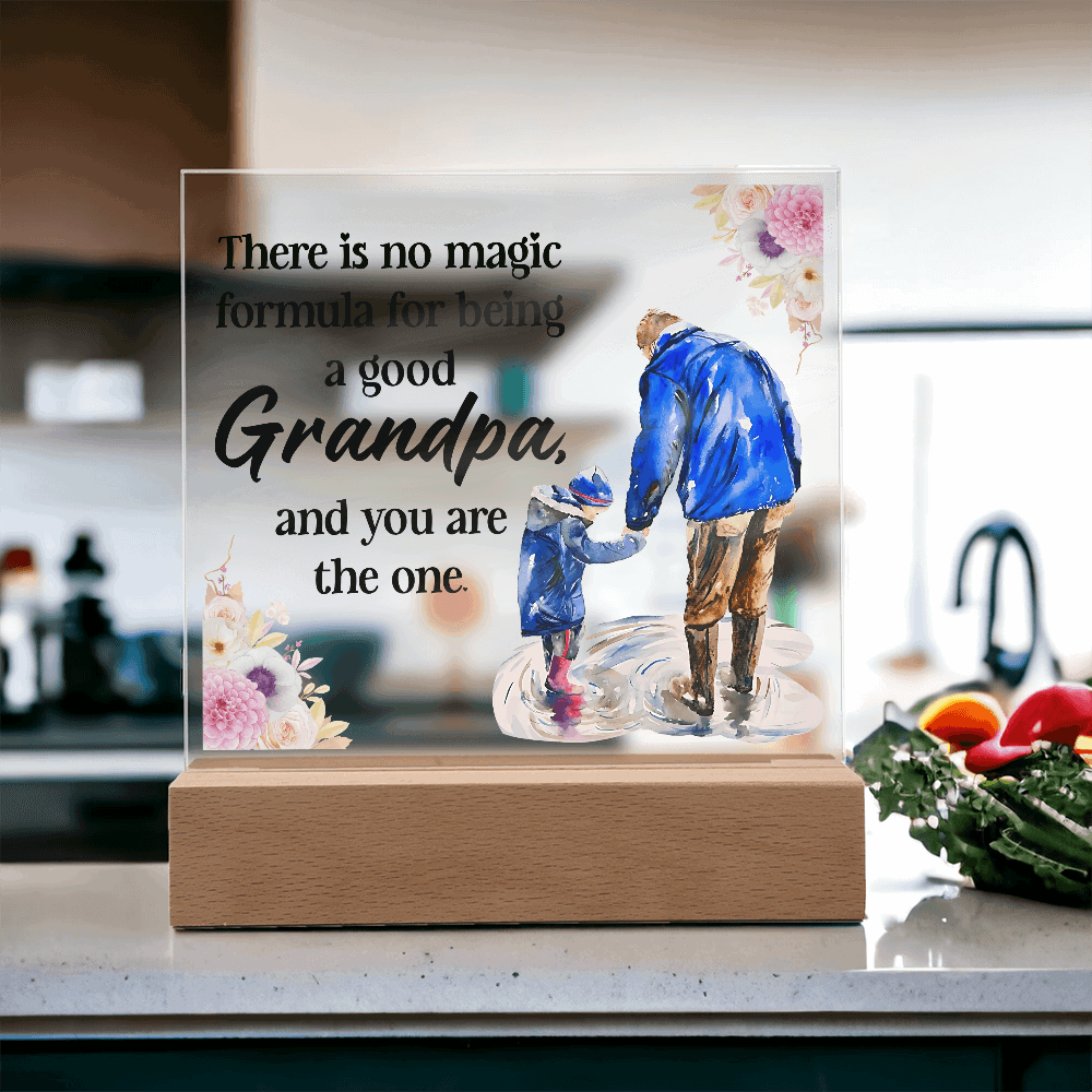 Acrylic Square Plaque for Grandpa - A Heartfelt Decorative Touch