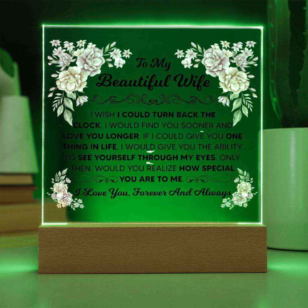 To My Beautiful Wife Square Acrylic Plaque