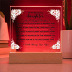 To My Beautiful Daughter Square Acrylic Plaque