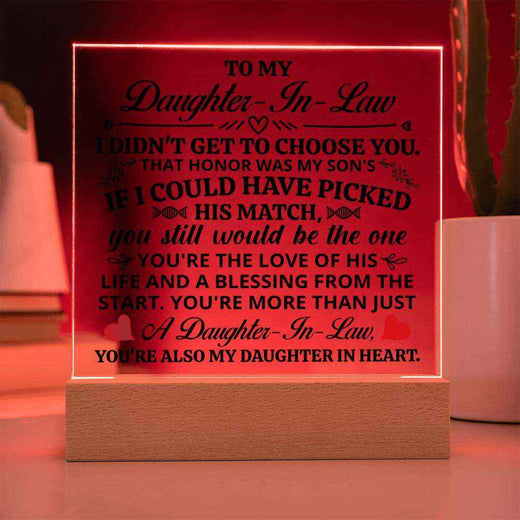 To My Daughter In Law Honor Square Acrylic